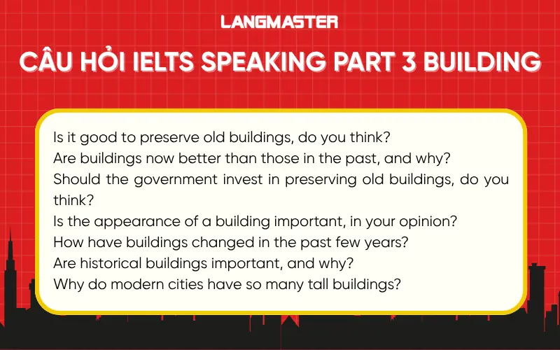 Tổng hợp câu hỏi IELTS Speaking Part 3 chủ đề Building