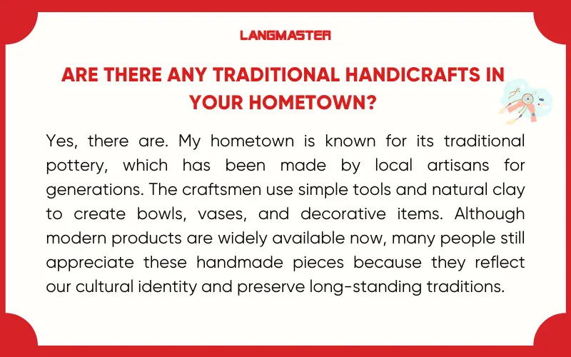 Bài mẫu IELTS Speaking Part 3 Handicraft