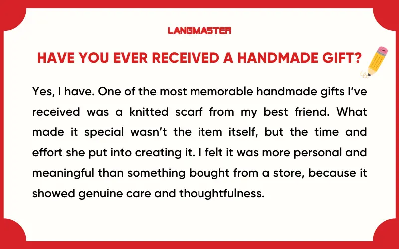 Sample mẫu IELTS Speaking Part 3 Handicraft