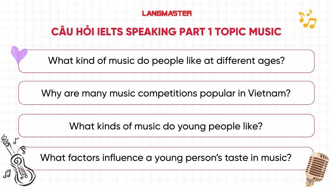 Tổng hợp câu hỏi IELTS Speaking Part 3 topic Music