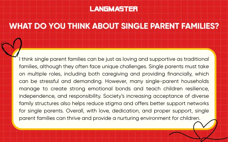 What do you think about single parent families?
