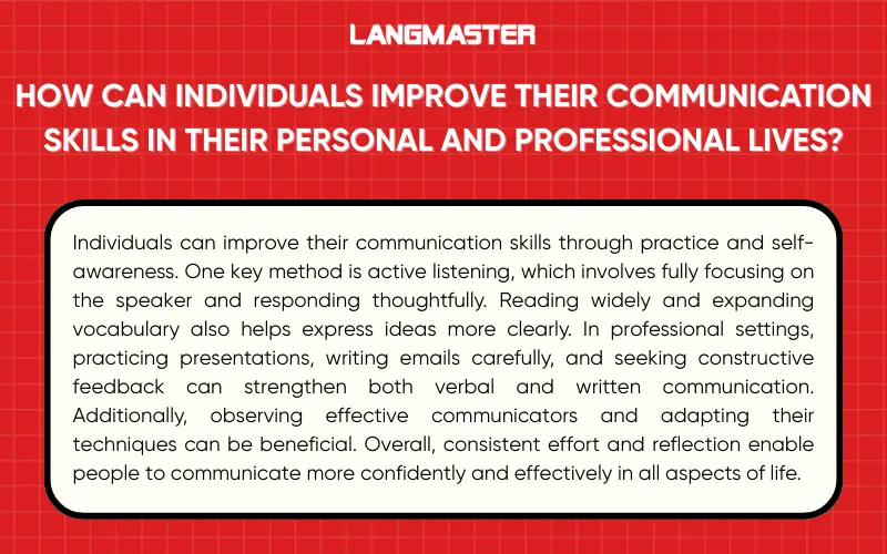 How can individuals improve their communication skills in their personal and professional lives?