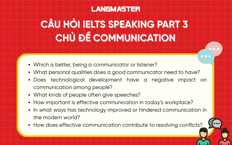 Câu hỏi IELTS Speaking Part 3 chủ đề Communication