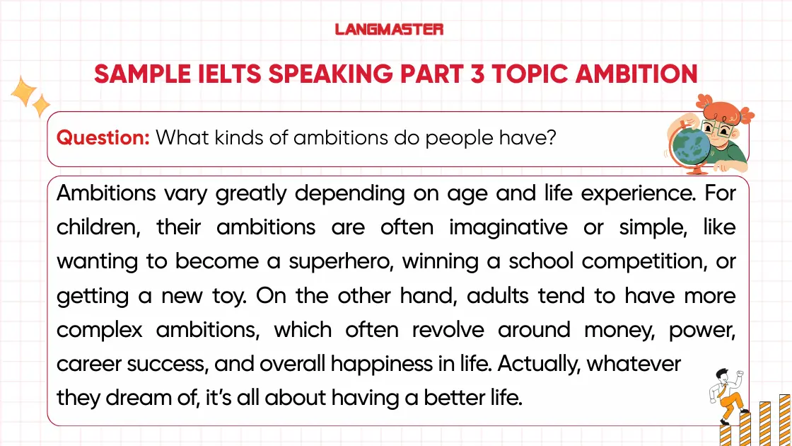 What kinds of ambitions do people have? ielts speaking part 3