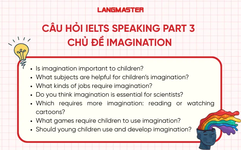 Câu hỏi IELTS Speaking Part 3 chủ đề Imagination