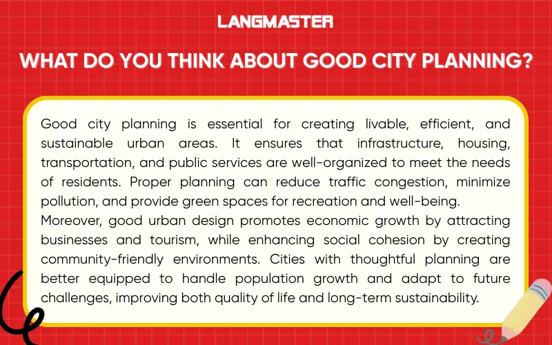 What do you think about good city planning?