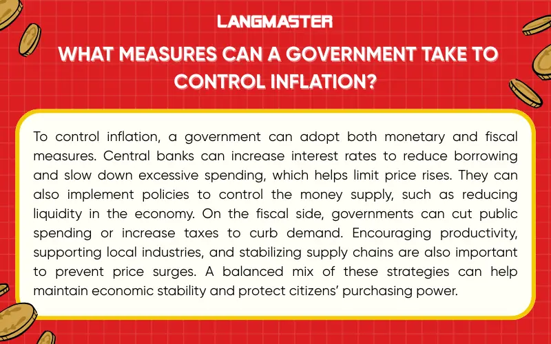 What measures can a government take to control inflation?