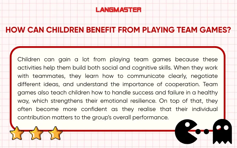 How can children benefit from playing team games?
