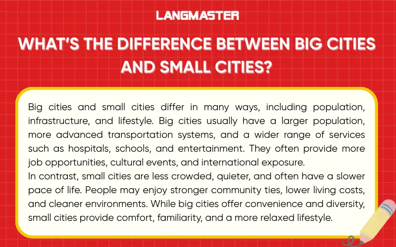 What’s the difference between big cities and small cities?