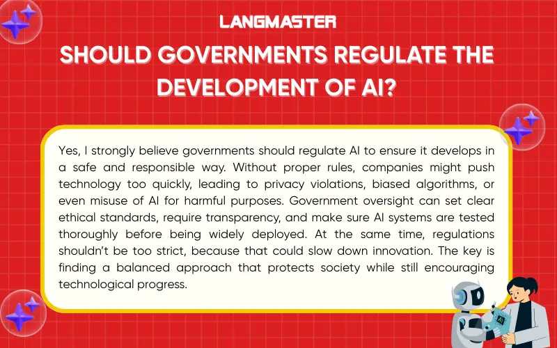 Should governments regulate the development of AI? 