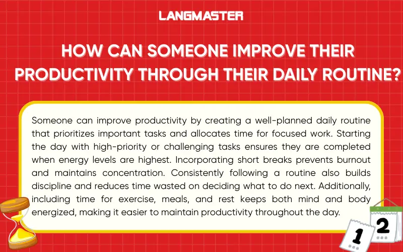 How can someone improve their productivity through their daily routine?