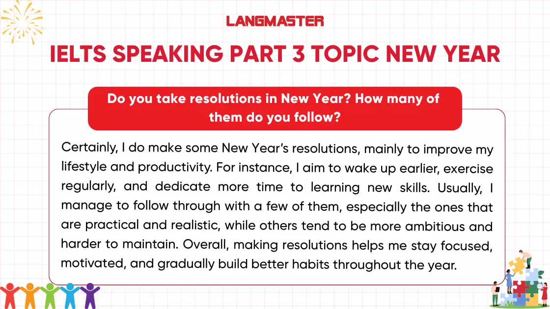 Bài mẫu ielts speaking part 3 topic new year
