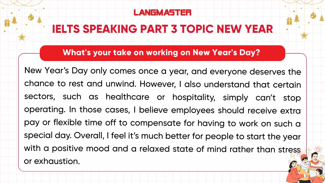 Sample ielts speaking part 3 topic new year