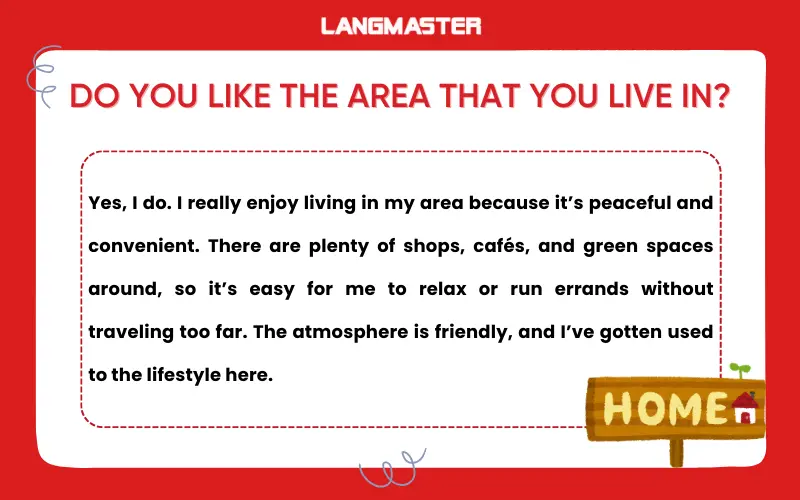 Do you like the area that you live in?