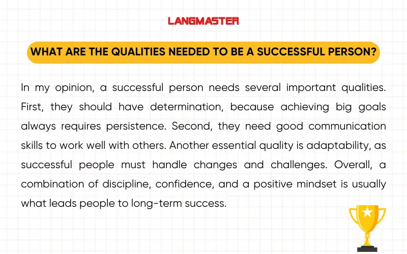 Bài mẫu topic Achievement IELTS Speaking Part 3