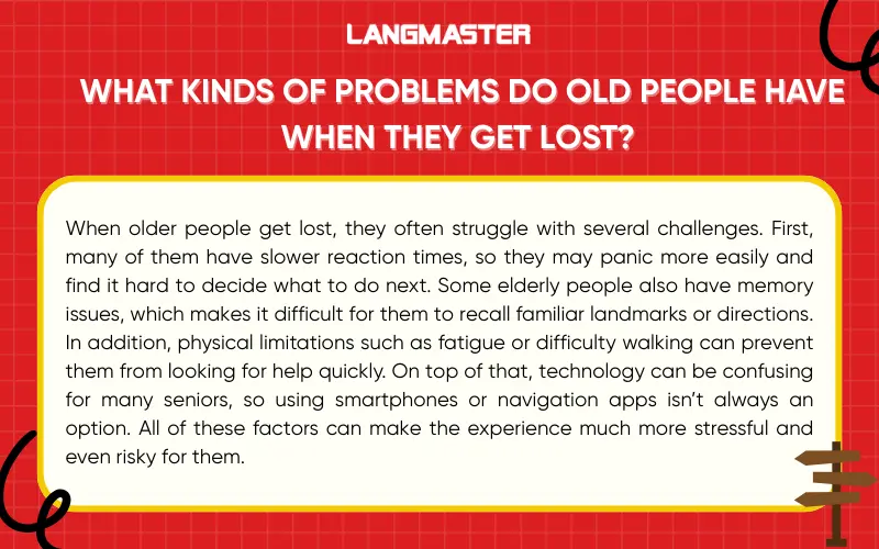 What kinds of problems do old people have when they get lost?
