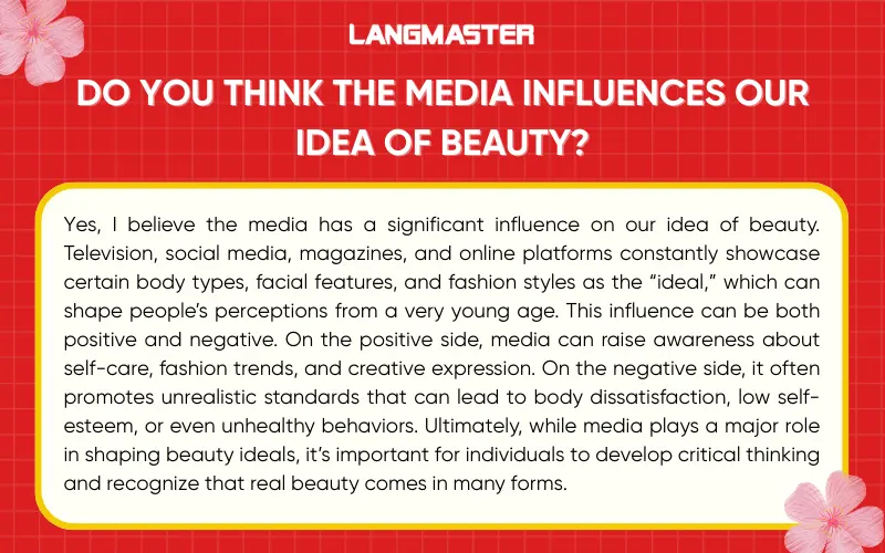 Do you think the media influences our idea of beauty?