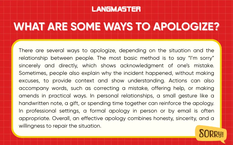 What are some ways to apologize?
