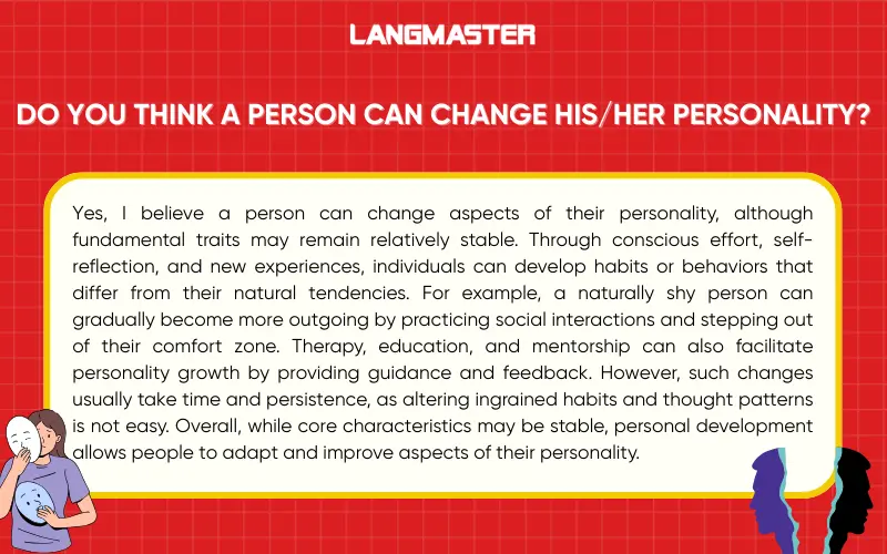 Do you think a person can change his/her personality?