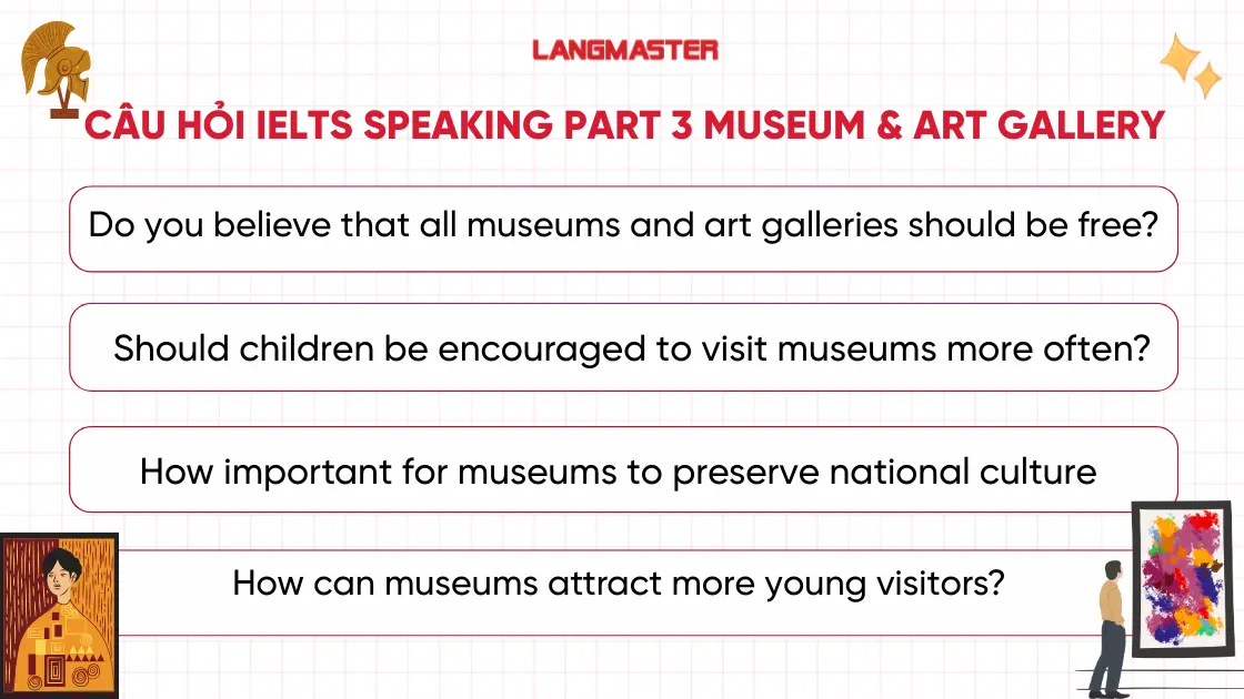 Tổng hợp câu hỏi IELTS Speaking Part 3 topic Museum and Art gallery