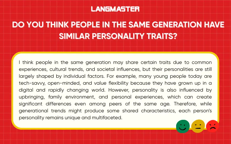 Do you think people in the same generation have similar personality traits?