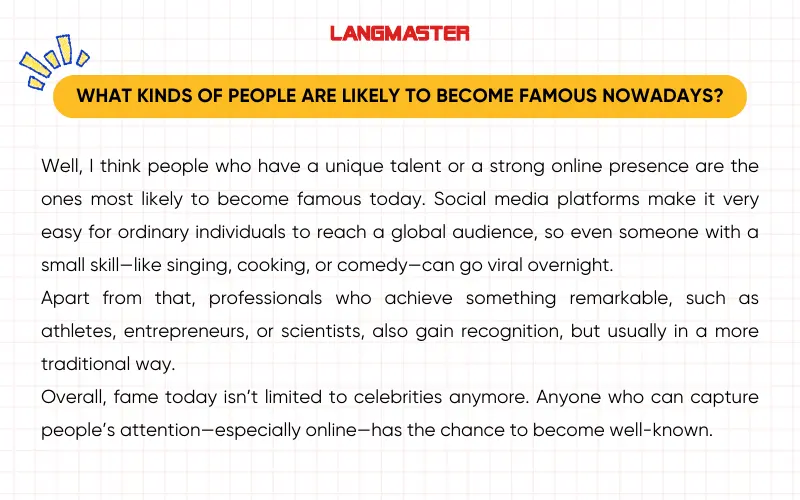 Bài mẫu topic Role Model IELTS Speaking Part 3