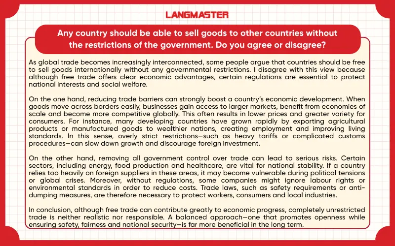Bài mẫu IELTS Writing Task 2 Topic Economics