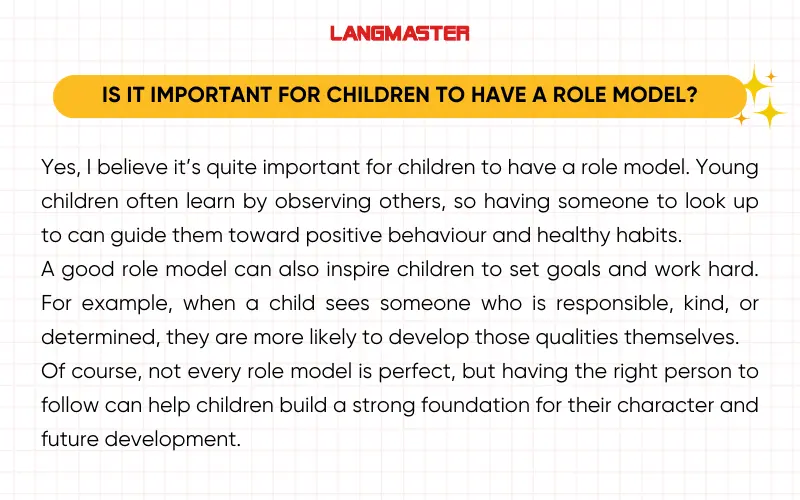 Bài mẫu topic Role Model IELTS Speaking Part 3