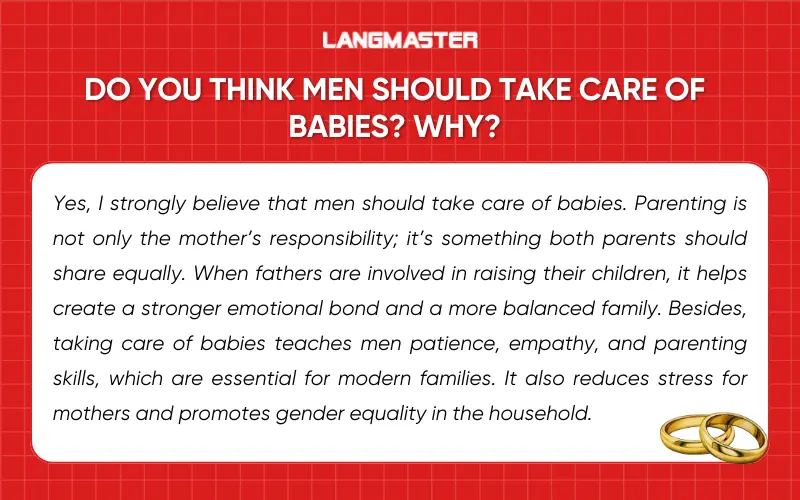 Sample answer topic Marriage IELTS Speaking Part 3