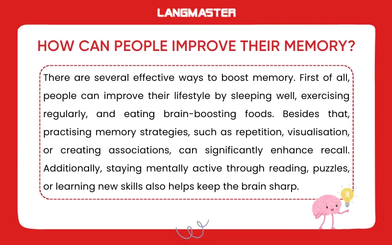 Bài mẫu IELTS Speaking Part 3 topic Memory