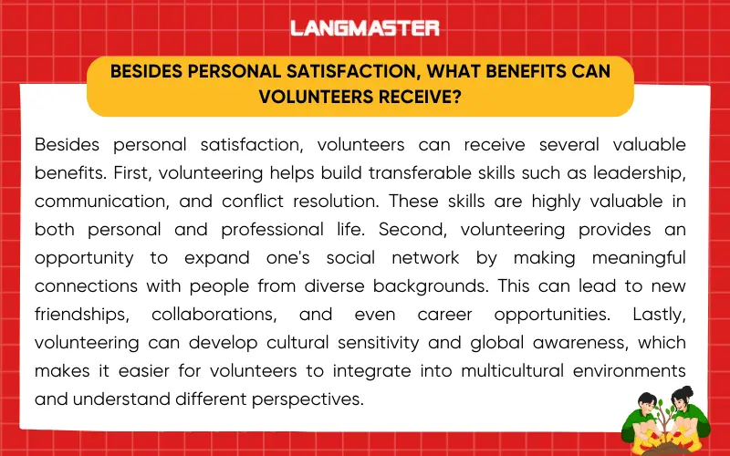 Bài mẫu IELTS Speaking Part 3 Volunteer Work