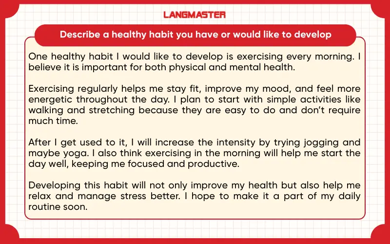 Bài mẫu Part 2 IELTS Speaking band 5