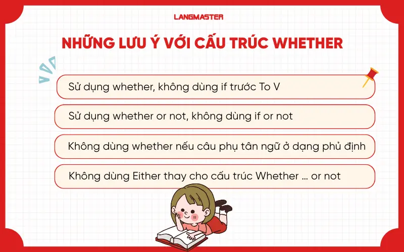 Những lưu ý với cấu trúc whether