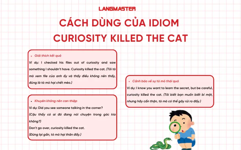 Cách dùng của idiom curiosity killed the cat