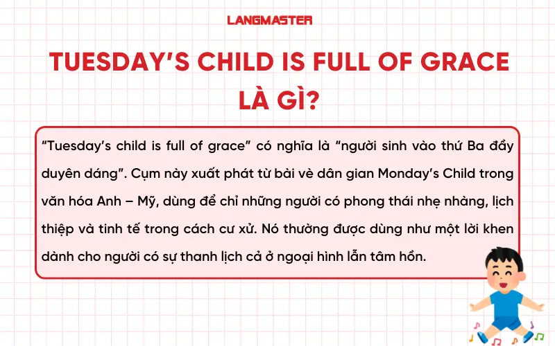 Tuesday’s child is full of grace là gì?
