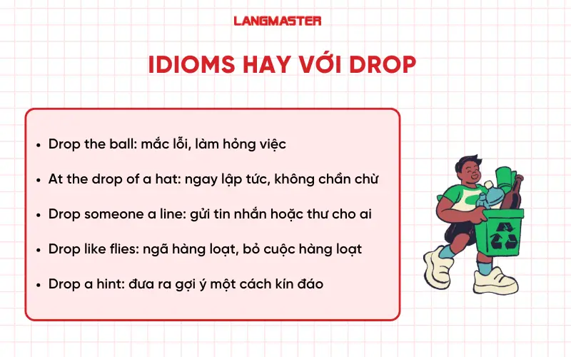 Idioms hay với drop