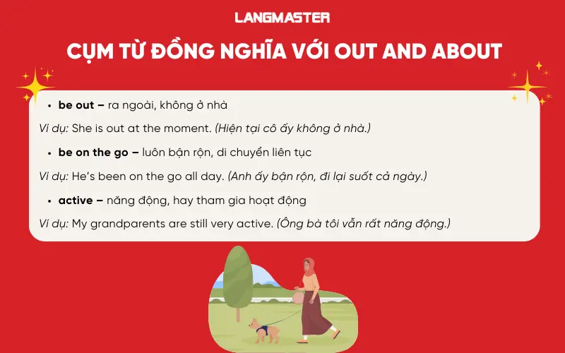 Từ và cụm từ đồng nghĩa với out and about