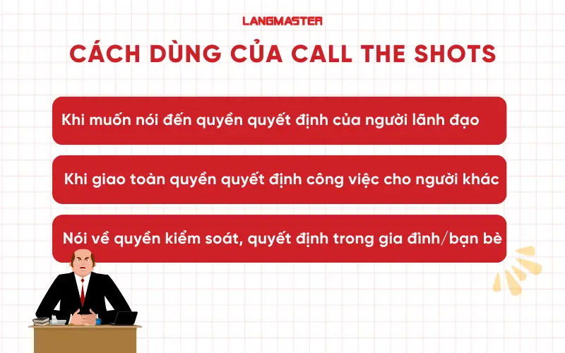 Cách dùng của call the shots