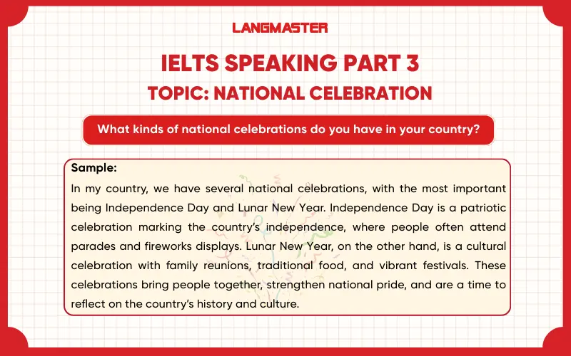 What kinds of national celebrations do you have in your country? IELTS speaking part 3