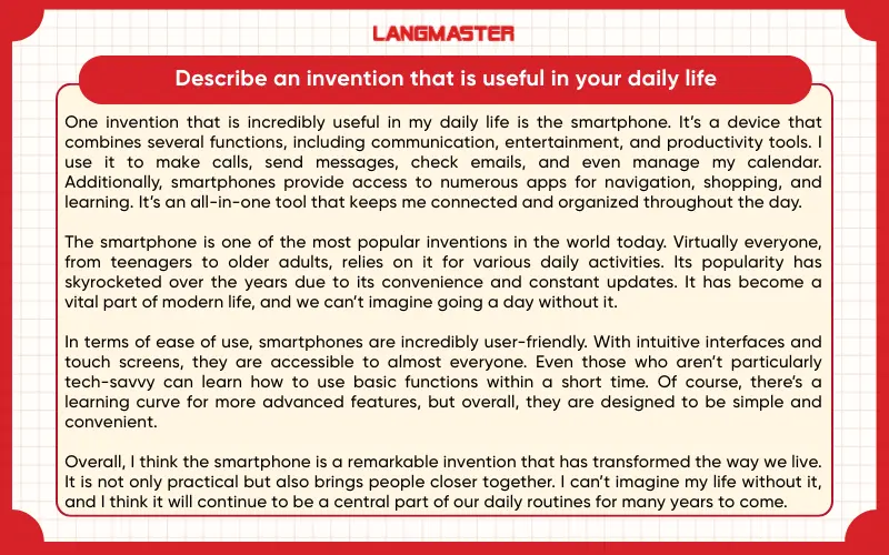 Describe an invention that is useful in your daily life ielts speaking part 2
