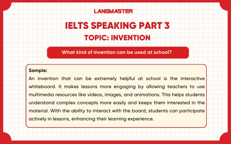 What kind of invention can be used at school? ielts speaking part 3