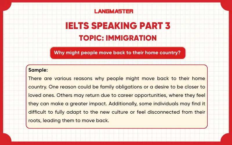 Why might people move back to their home country? ielts speaking part 3
