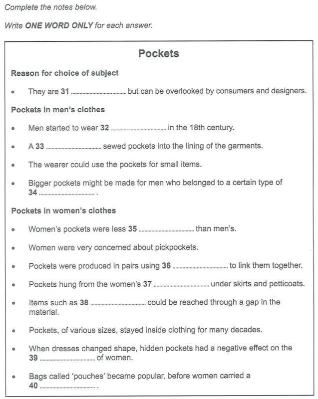 ví dụ về 1 bài tập IELTS Listening Part 4