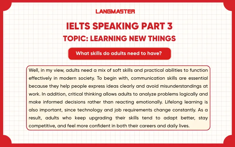 What skills do adults need to have? ielts speaking part 3