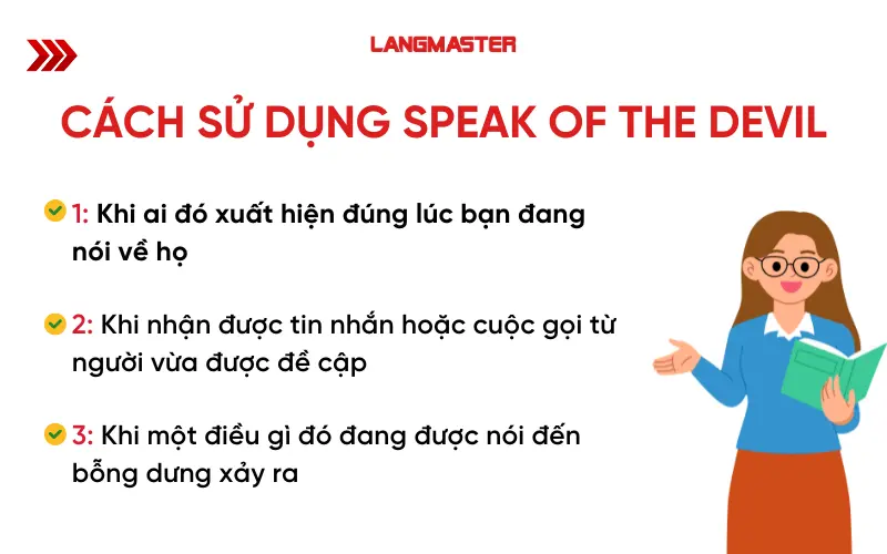 Cách sử dụng speak of the devil