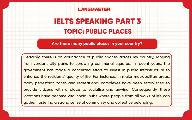 Are there many public places in your country? bài mẫu