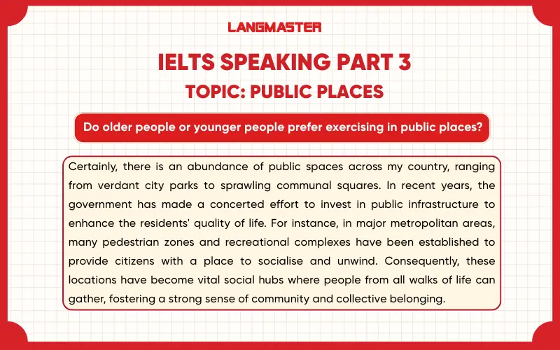 Do older people or younger people prefer exercising in public places? bài mẫu