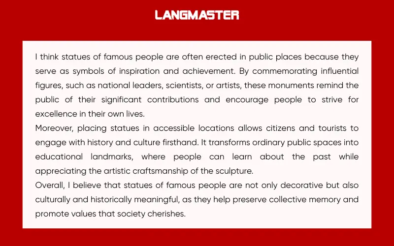 Giải đề Cambridge IELTS 17, Test 3, Speaking Part 3 Topic: Public monuments