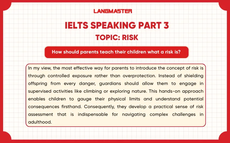 How should parents teach their children what a risk is? bài mẫu
