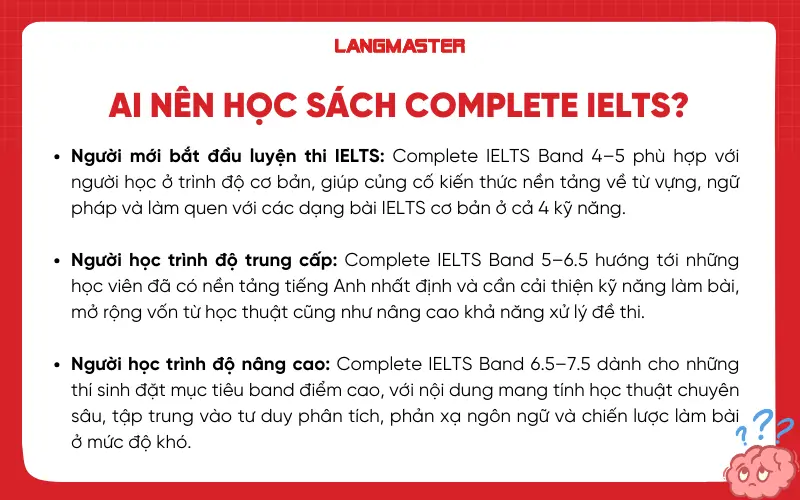 Ai nên học sách Complete IELTS?